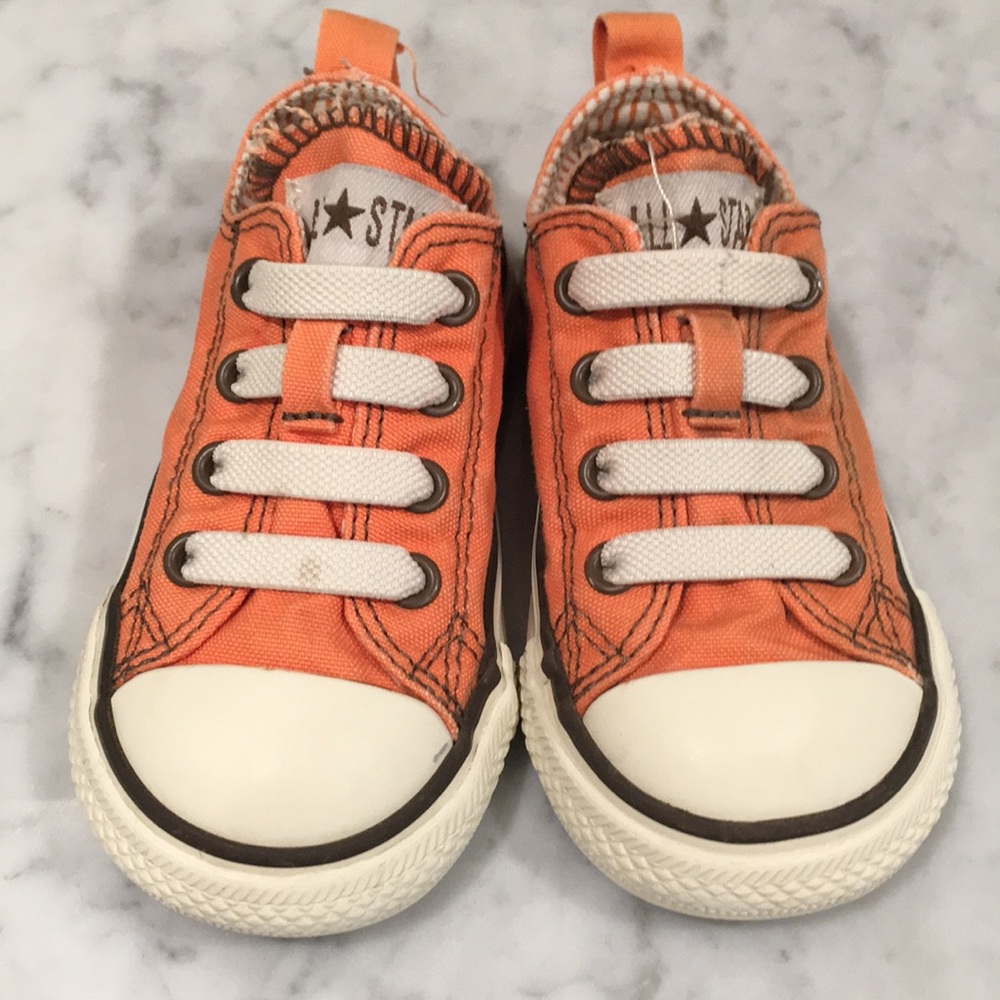 Orange Converse with brown trim great condition